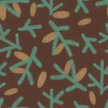 Winter seamless pattern with stylized fir branches 스톡 일러스트