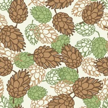 Winter seamless pattern with stylized pine cones Illustrazione stock