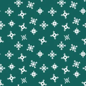 Winter seamless pattern with white snowflakes Stock Illustration