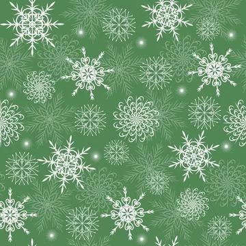 Winter seamless pattern with the white snowflakes Illustrazione stock