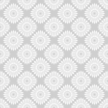 Winter seamless pattern with white snowflakes on grey background. Vector 스톡 일러스트