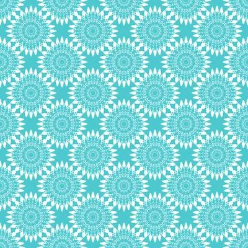 Winter seamless pattern with white snowflakes on blue background. Vector 库存插图