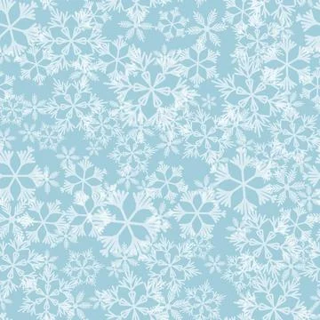 Winter seamless pattern with white snowflakes on grey background. Vector Stock Illustration
