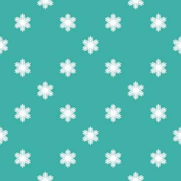 Winter seamless pattern with white snowflakes on blue background. Vector 스톡 일러스트