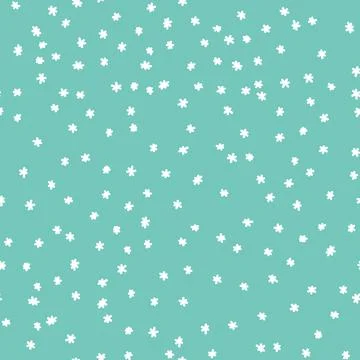 Winter seamless pattern with white snowflakes on blue background. Vector 스톡 일러스트