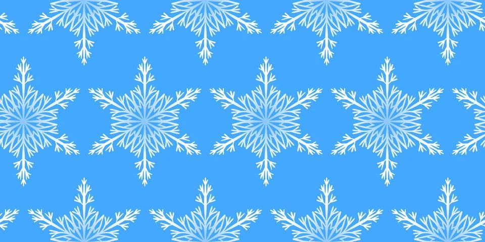 Winter seamless pattern with white snowflakes on color background. Vector 스톡 일러스트