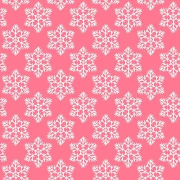 Winter seamless pattern with white snowflakes on color background. Vector 스톡 일러스트