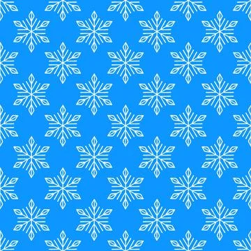 Winter seamless pattern with white snowflakes on color background. Vector 库存插图