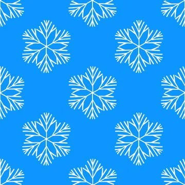 Winter seamless pattern with white snowflakes on color background. Vector Stock Illustration
