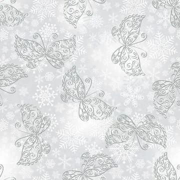 Winter seamless silvery spotty pattern Stock Illustration