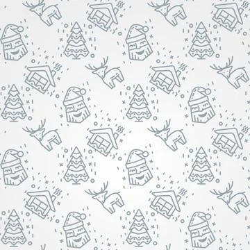 Winter seamless simpleline pattern Stock Illustration