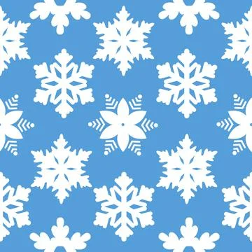 Winter seamless snowflake pattern. Vector snow 스톡 일러스트