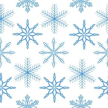 Winter seamless snowflake pattern. Vector snow Stock Illustration