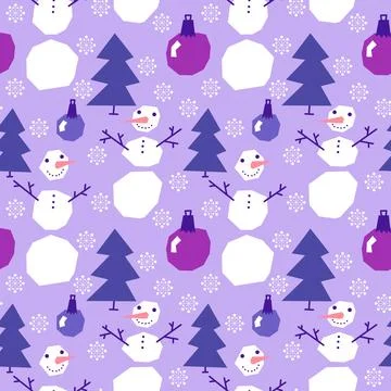 Winter seamless snowman pattern for fabrics and textiles and packaging Stock Illustration