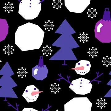 Winter seamless snowman pattern for fabrics and textiles and packaging Stock Illustration