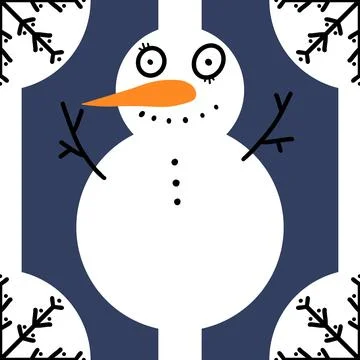 Winter seamless snowman pattern for fabrics and textiles and packaging Stock Illustration