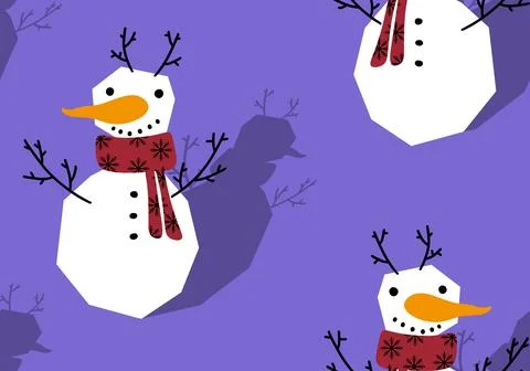 Winter seamless snowman pattern for fabrics and textiles and packaging Stock Illustration
