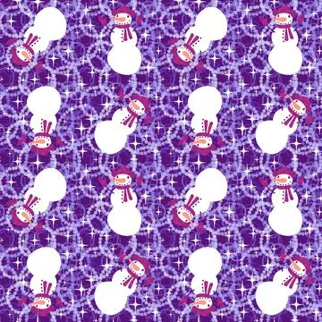 Winter seamless snowman pattern for fabrics and textiles and packaging Stock Illustration
