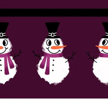 Winter seamless snowman pattern for fabrics and textiles and packaging Stock Illustration