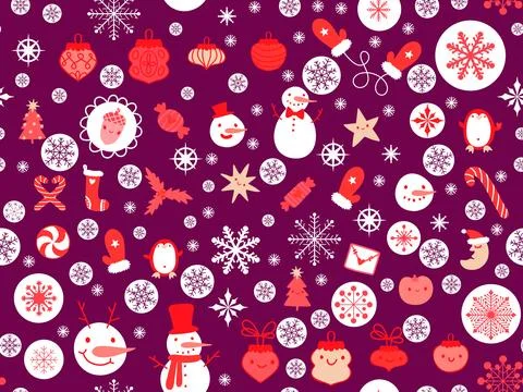 Winter seamless snowman pattern for fabrics and textiles and packaging 스톡 일러스트
