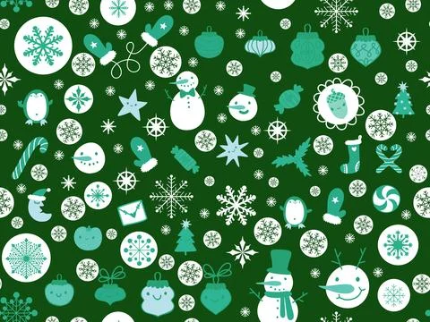 Winter seamless snowman pattern for fabrics and textiles and packaging Stock Illustration