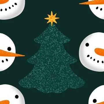 Winter seamless snowman pattern for fabrics and textiles and packaging Stock Illustration