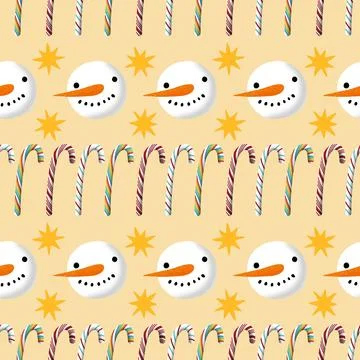 Winter seamless snowman pattern for fabrics and textiles and packaging イラスト素材