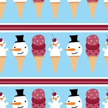 Winter seamless snowman pattern for fabrics and textiles and packaging Illustrazione stock