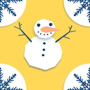 Winter seamless snowman pattern for fabrics and textiles and packaging Stock Photos