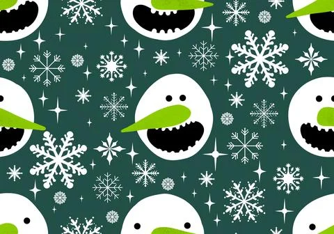 Winter seamless snowman pattern for fabrics and textiles and packaging Stock Photos