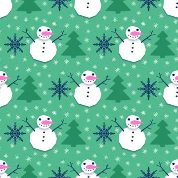 Winter seamless snowman pattern for fabrics and textiles and packaging Stock Photos