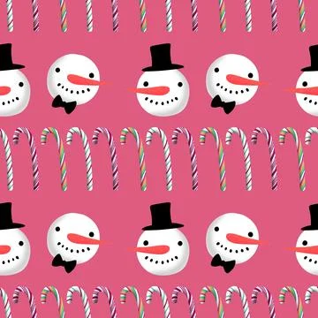 Winter seamless snowman pattern for fabrics and textiles and packaging Stock Photos