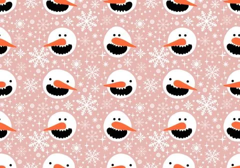 Winter seamless snowman pattern for fabrics and textiles and packaging Stock Photos