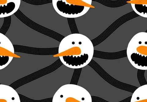 Winter seamless snowman pattern for fabrics and textiles and packaging Stock Photos