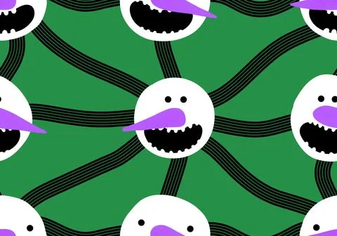 Winter seamless snowman pattern for fabrics and textiles and packaging Stock Photos