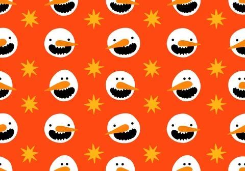 Winter seamless snowman pattern for fabrics and textiles and packaging Stock Photos