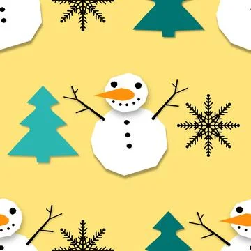 Winter seamless snowman pattern for fabrics and textiles and packaging Stock Photos