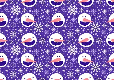 Winter seamless snowman pattern for fabrics and textiles and packaging Stock Photos