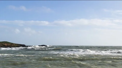 Winter seas ballycotton Stock Footage 128974286