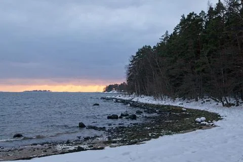 Winter seashore view. Foto stock