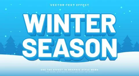 Winter Season editable text effect template Stock Illustration