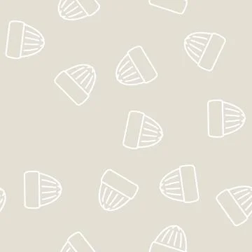 Winter season hat line vector seamless pattern Stock Illustration