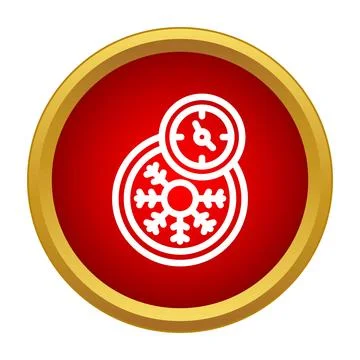 Winter season indicator with clock timing snowflake Stock Illustration