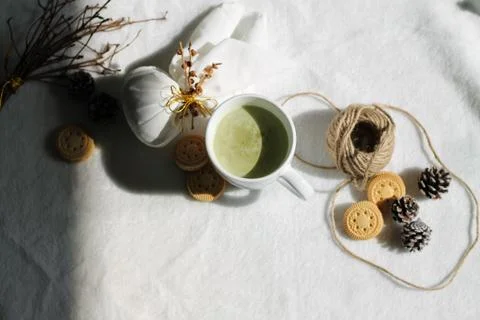 Winter season themed flat layout  Fotos Stock