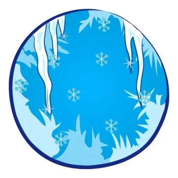 Winter Season Window Stock Illustration