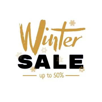 Winter seasonal sale template for banner, poster, promo, printing. Snowflakes Stock Illustration