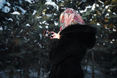 Winter selfie Stock Photos