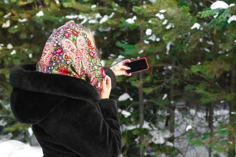 Winter selfie Stock Photos