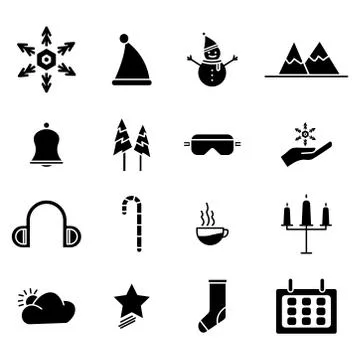 Winter set icon. simple design editable. design template vector Stock Illustration