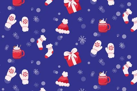 Winter set pattern Stock Illustration